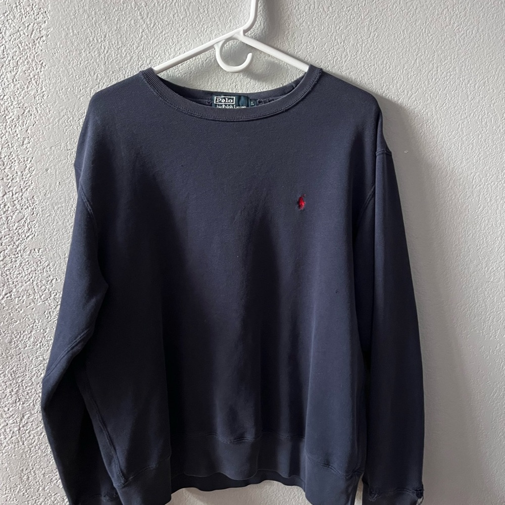 Ralph Lauren Blue Crewneck Sweater Classic Style